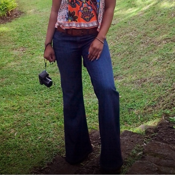 GAP 1969 FLARE HIGH RISE JEANS DARK WASH - Picture 5 of 5